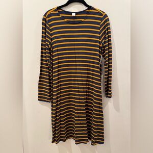 Old Navy Striped Navy and Yellow Dress